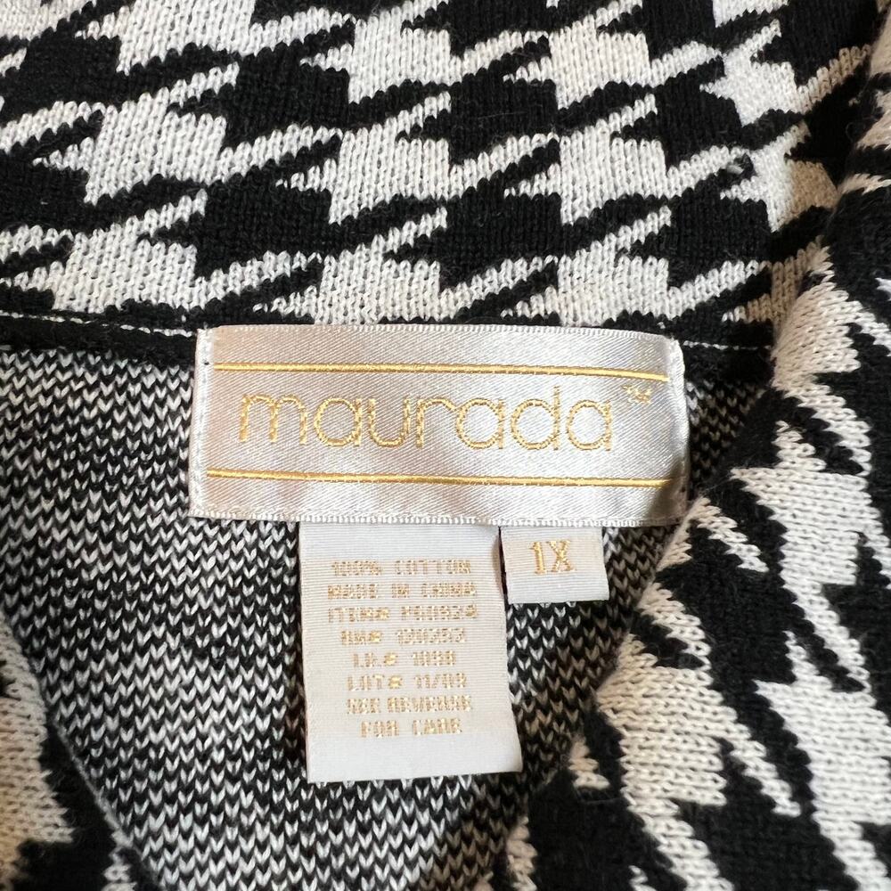 Maurada Houndstooth Knit Open Front Cardigan Size… - image 5
